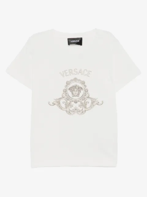 Versace Kids playera con logo estampado