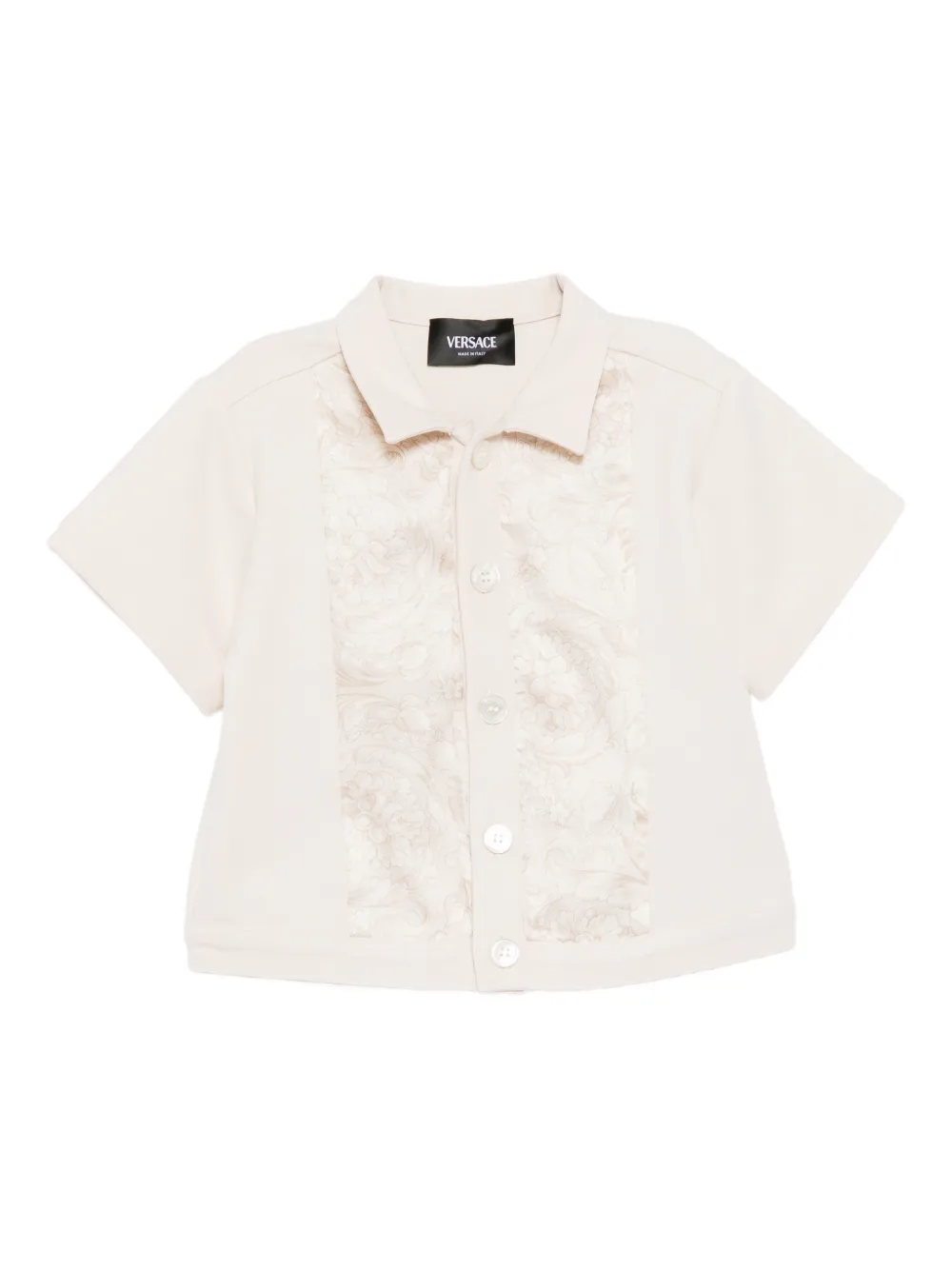 Versace Kids Barocco paneled shirt - Toni neutri