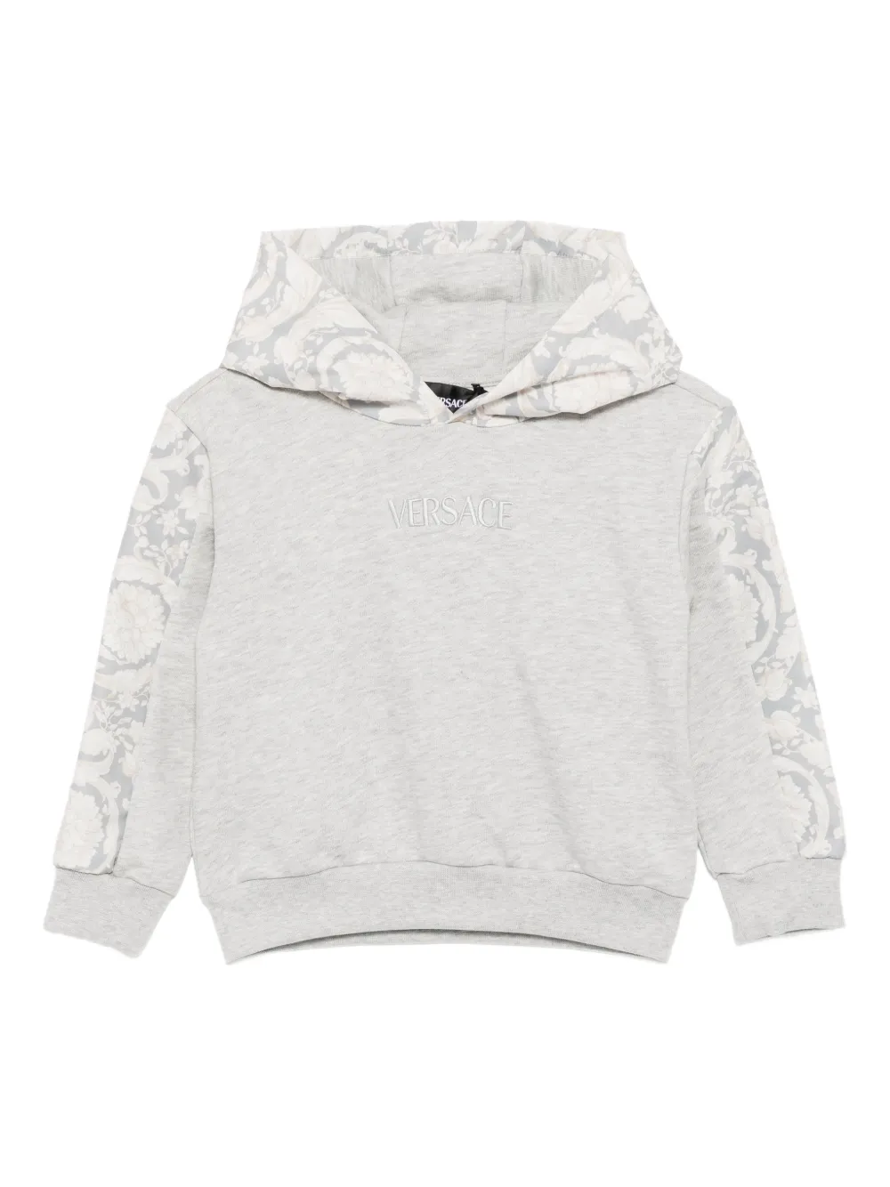 Versace Kids floral-print hoodie - Grigio