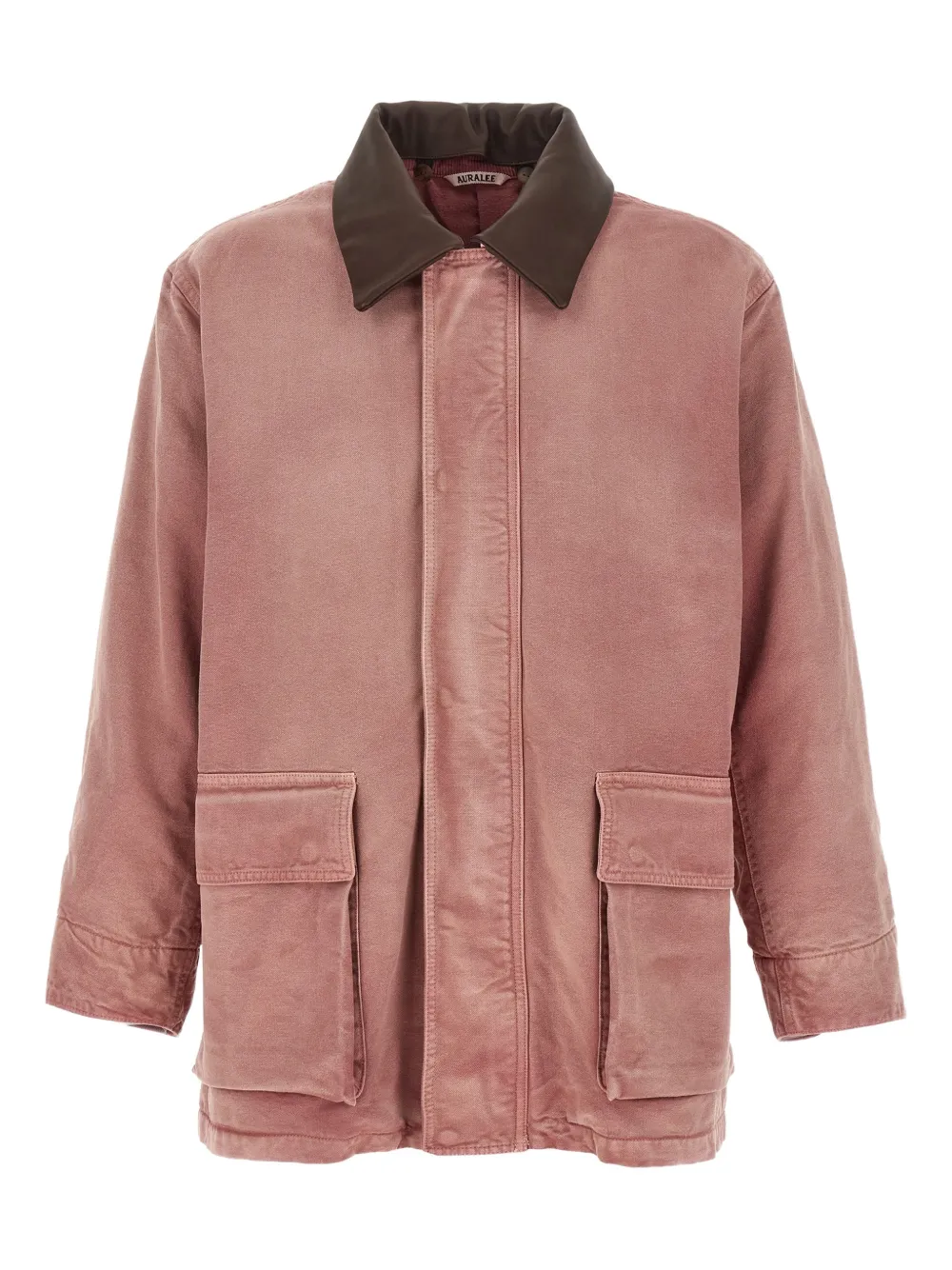 Auralee Contrasting-collar Jacket In Pink