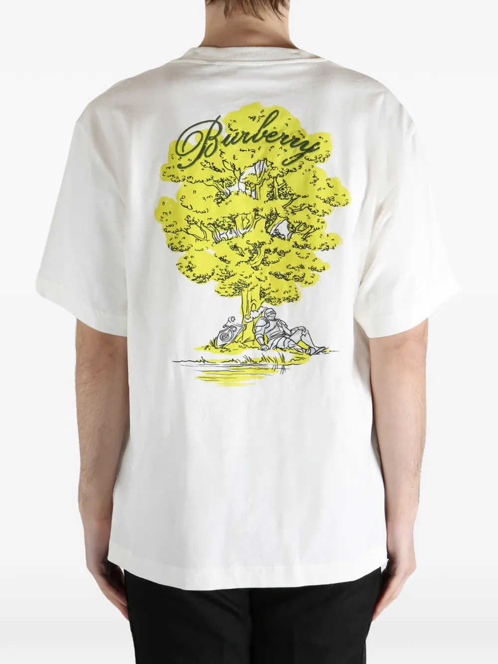 Burberry T-shirt met grafische print Wit