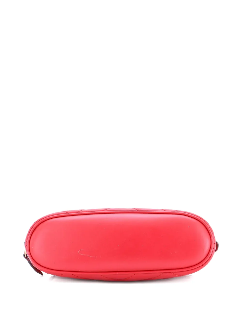 GUCCI Pre-owned Gg Marmont Cosmetic Case Matelasse Leather Large Pouch In Red