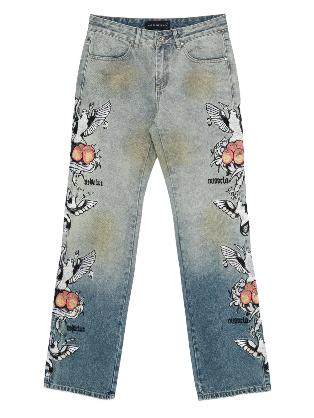 Who Decides War Dove embroidered-detail jeans - Blu