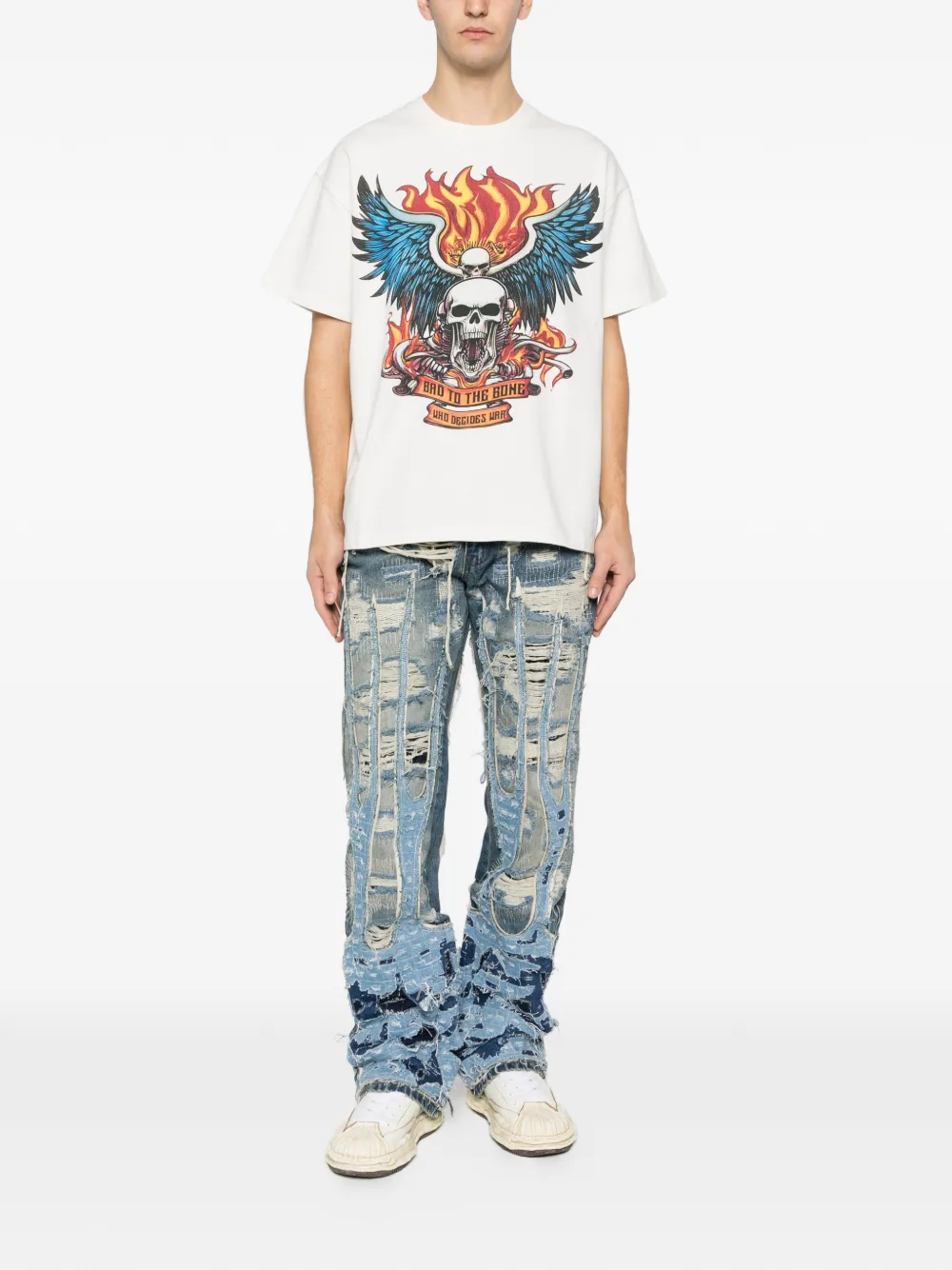 Who Decides War graphic short-sleeve T-shirt - Wit