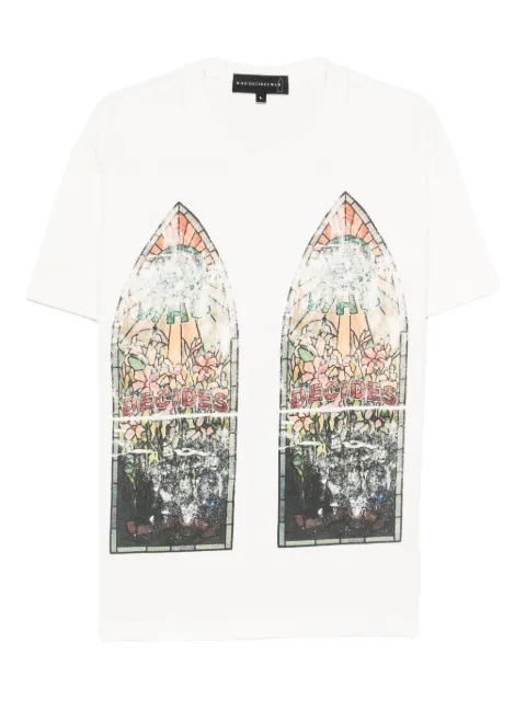 Who Decides War stained glass graphic T-shirt