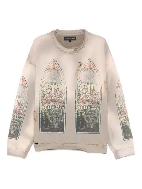 Who Decides War graphic distressed crew-neck