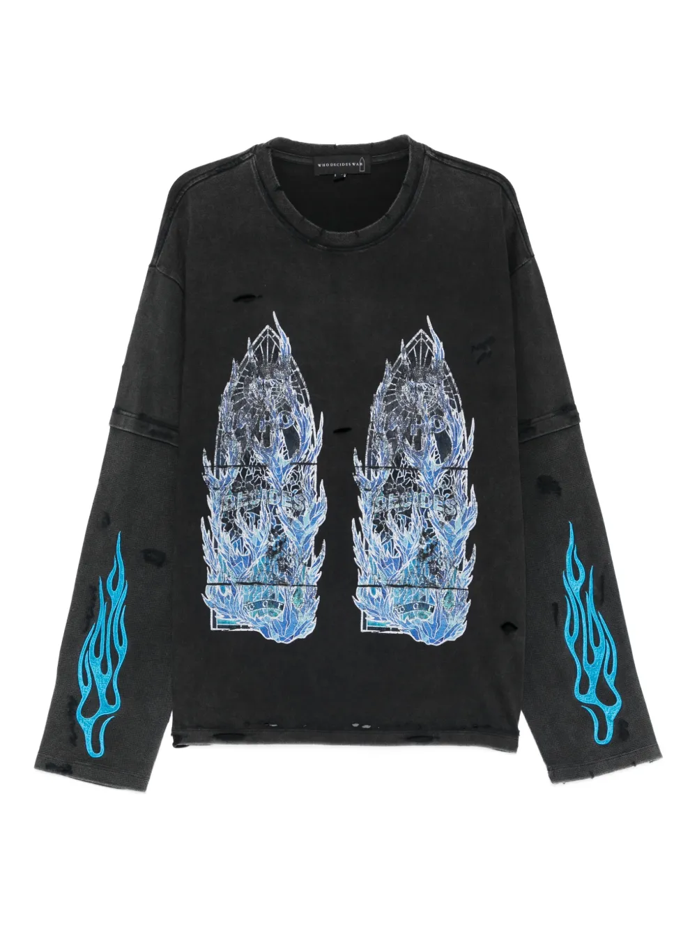 Who Decides War Flame Glass sweatshirt - Grigio