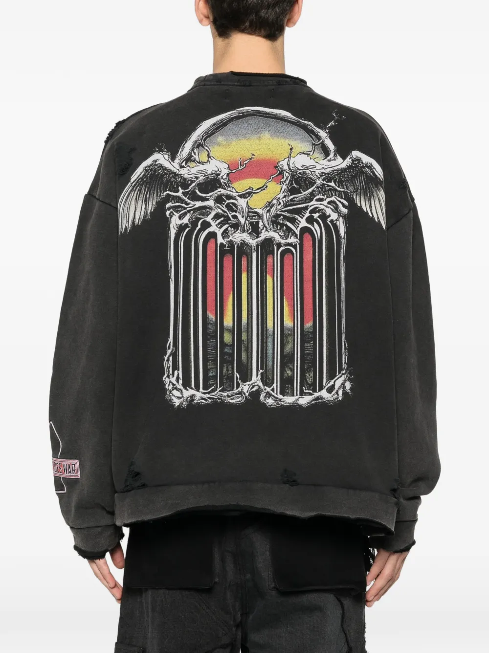 Moon graphic distressed sweatshirt