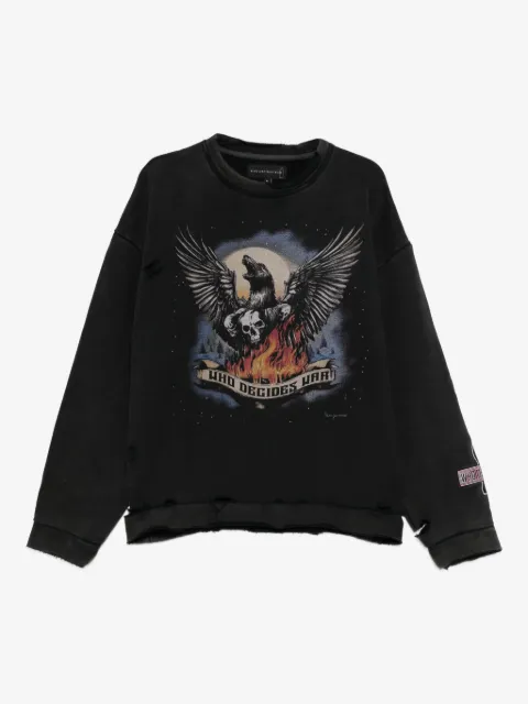 Who Decides War Moon Sweatshirt im Distressed-Look