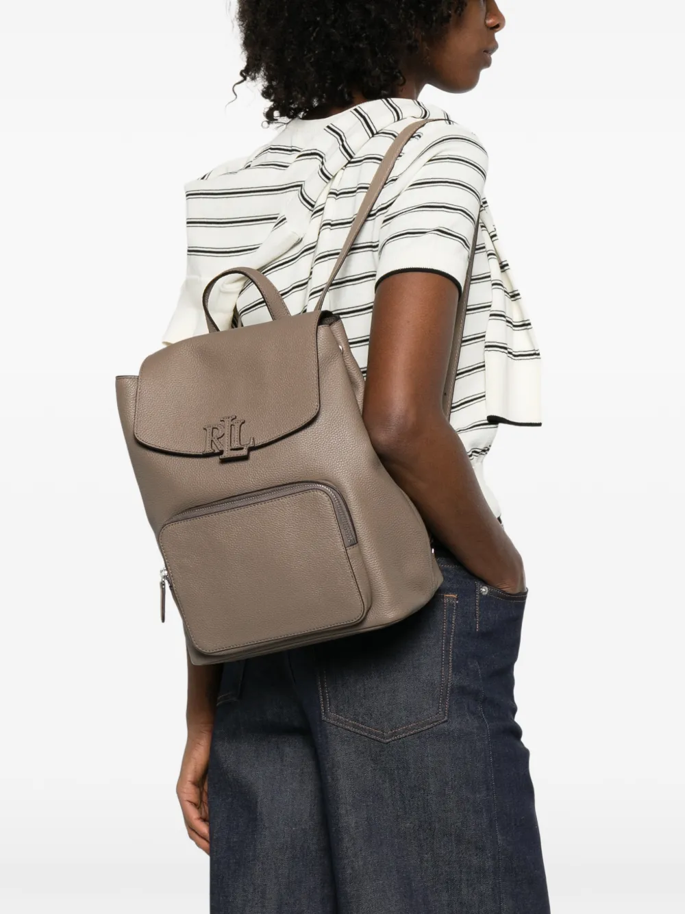 Lauren Ralph Lauren Rugzak met logoplakkaat - Beige