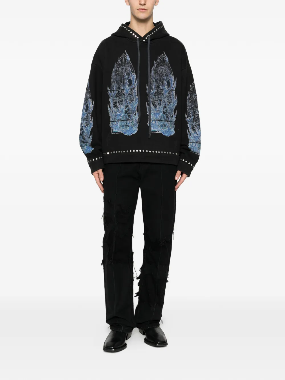 Who Decides War Ruin distressed jeans - Zwart