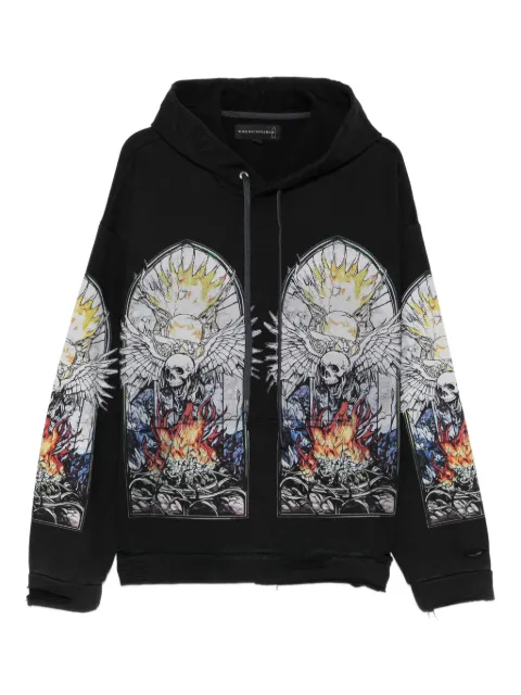 Who Decides War skull-print hoodie