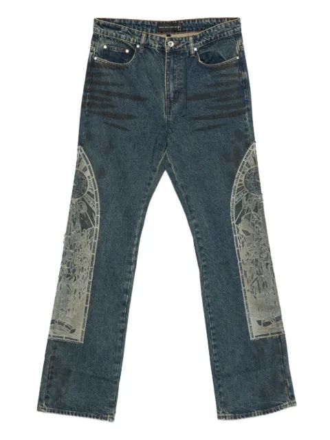 Who Decides War graphic-panel jeans