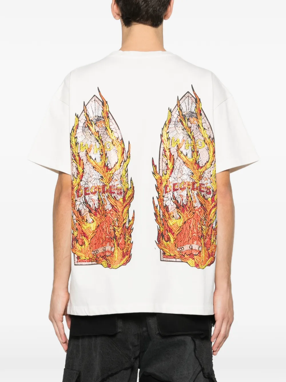 Rhinestone Flame Glass T-Shirt