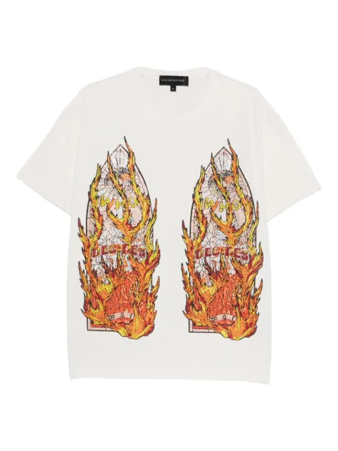 Who Decides War Rhinestone Flame Glass T-shirt