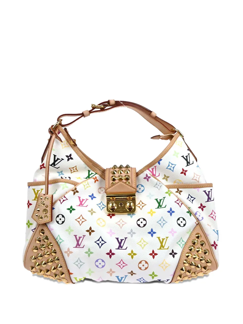 Louis Vuitton Pre-Owned 2010s MM Chrissie monogram studs shoulder bag - White