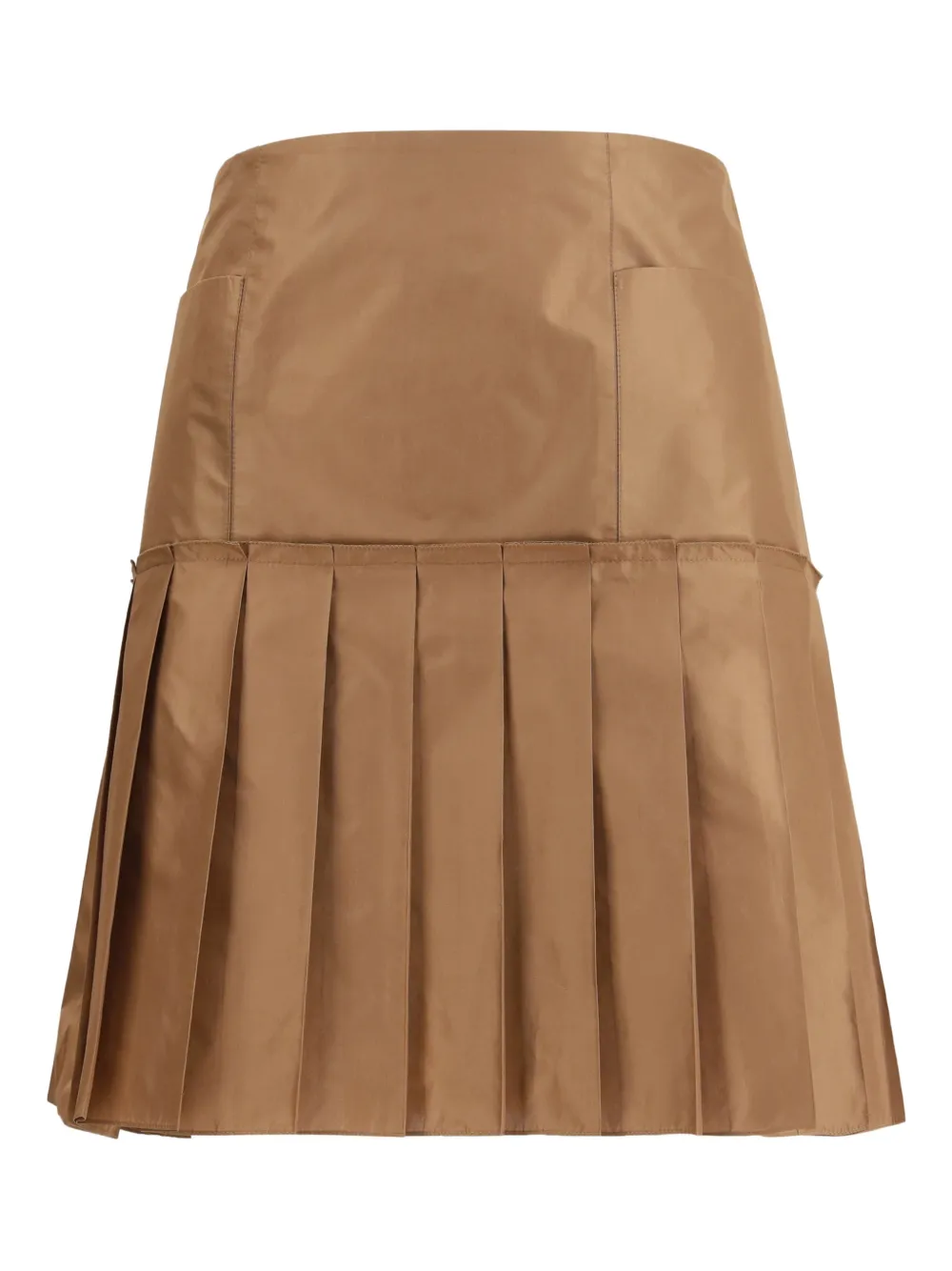 FENDI pleated silk taffeta mini skirt - Braun