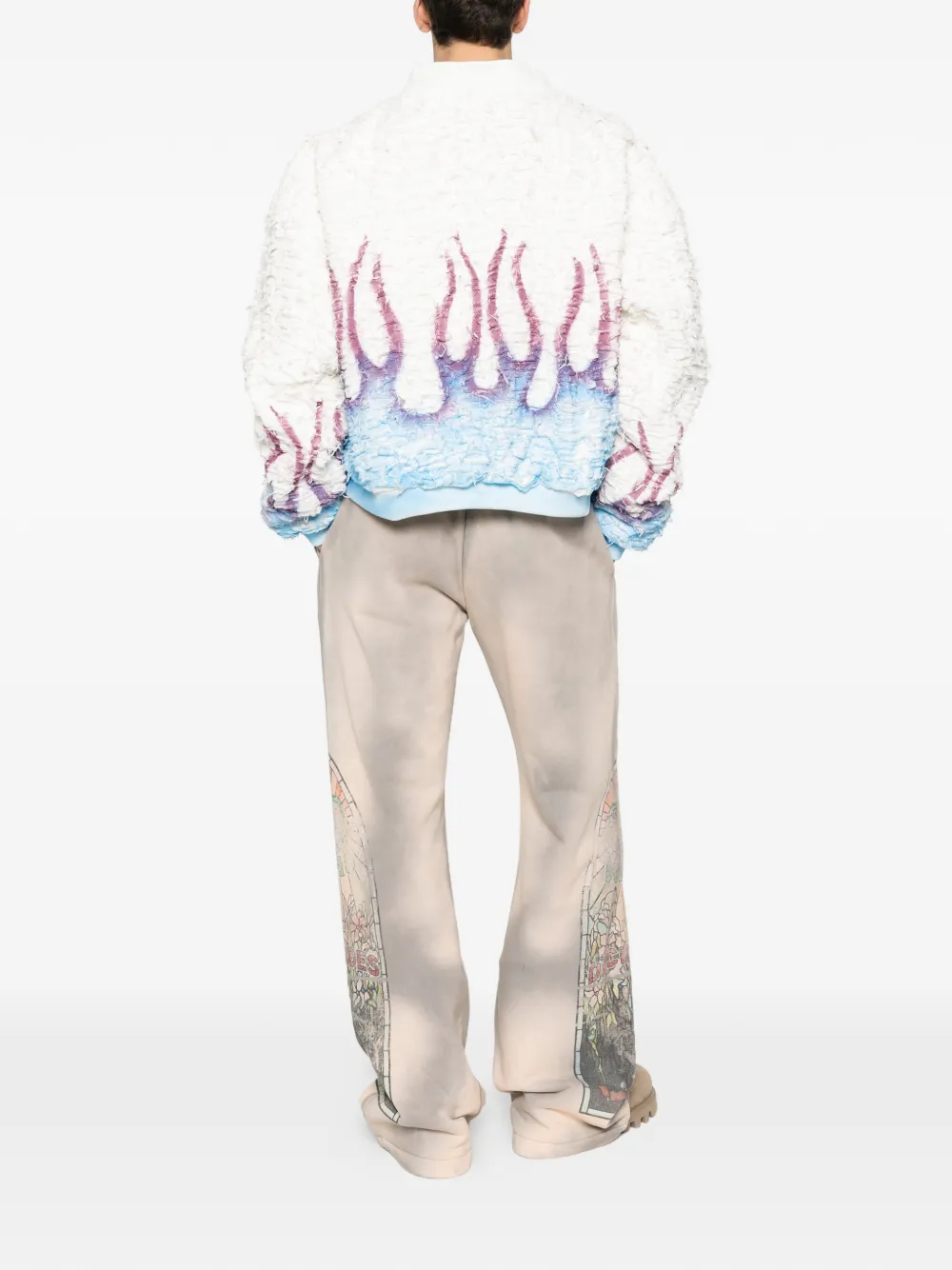 Who Decides War flame-design bomber jacket | Bomber Jackets | Image 2