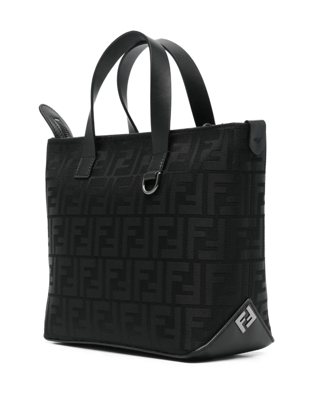  Fendi Monogram-pattern Tote Bag - Black 