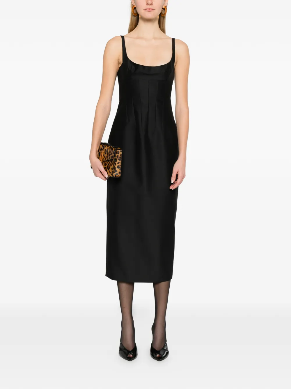 KHAITE Lotte midi dress - Zwart