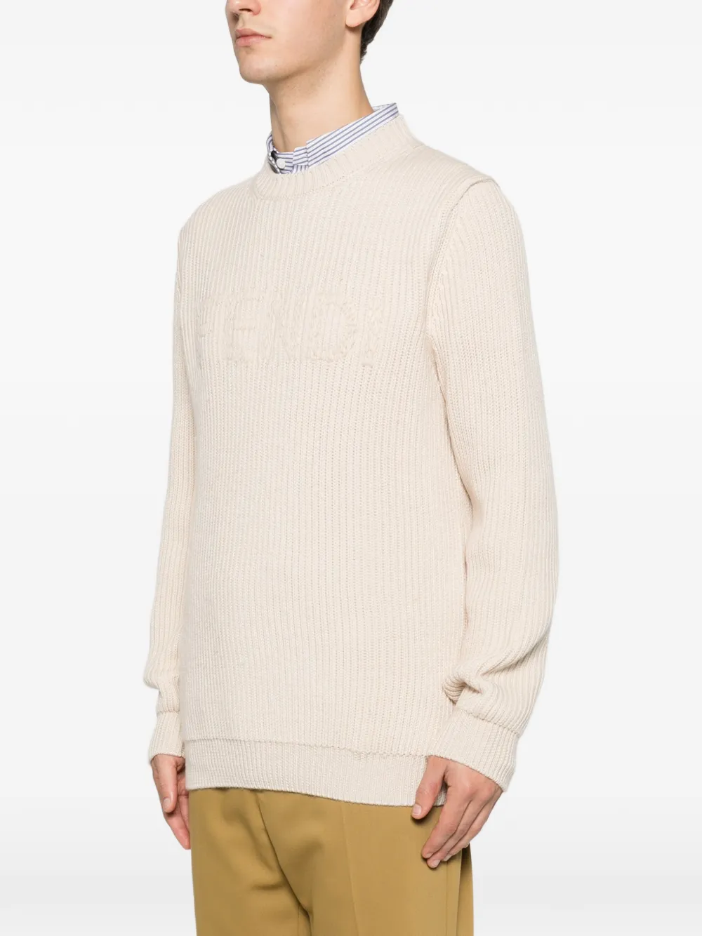  Fendi Logo-embroidered Sweater - Neutrals 