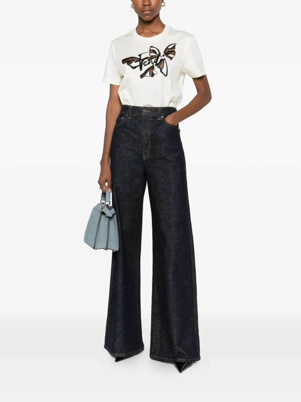  Fendi Graphic Short-sleeve T-shirt - Neutrals 
