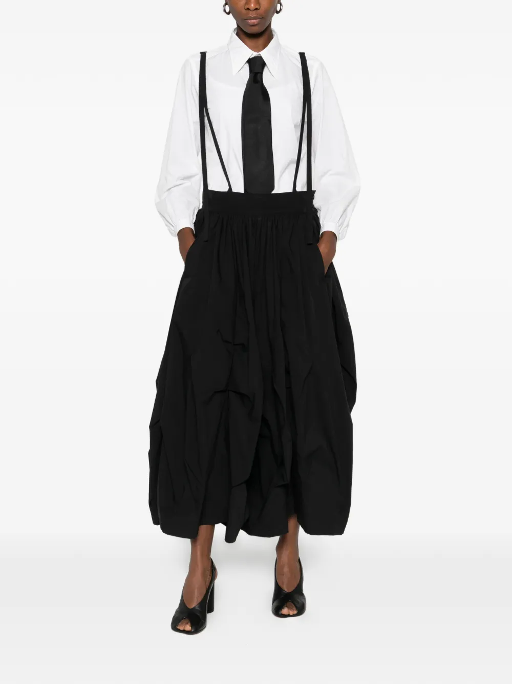 Yohji Yamamoto suspender skirt - Zwart
