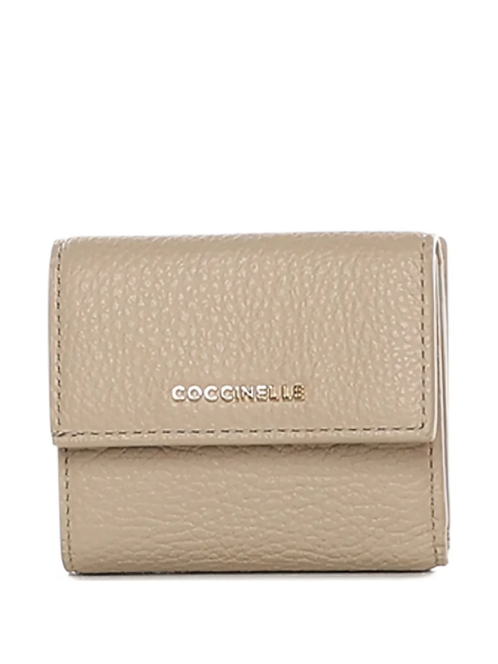 Coccinelle small textured-leather wallet - Toni neutri