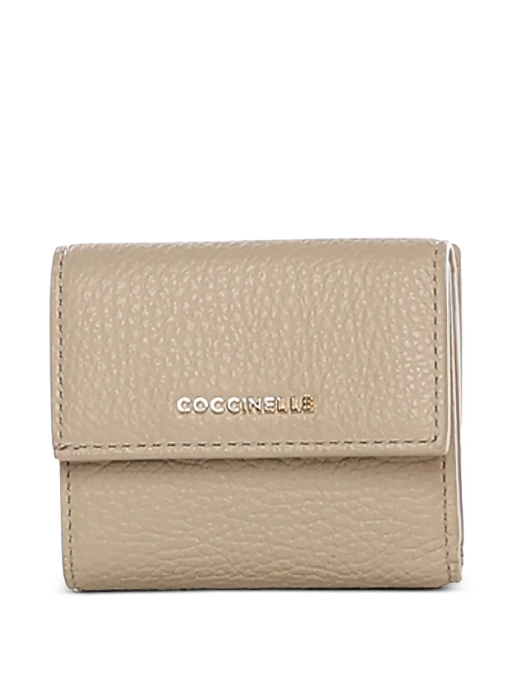 Coccinelle small textured-leather wallet - Toni neutri