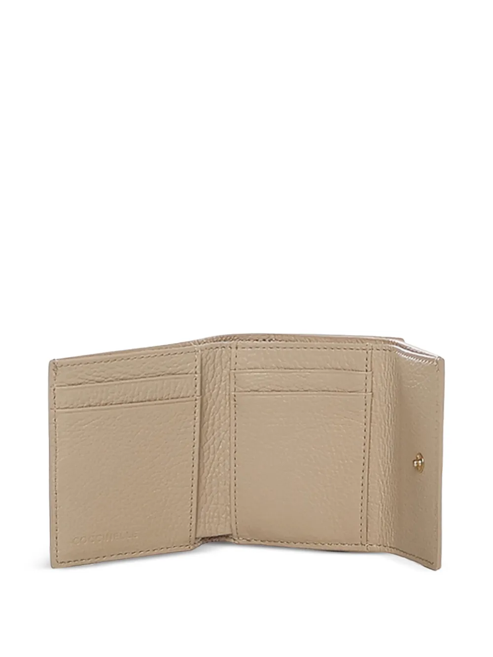 Coccinelle Kleine leren portemonnee met textuur Beige