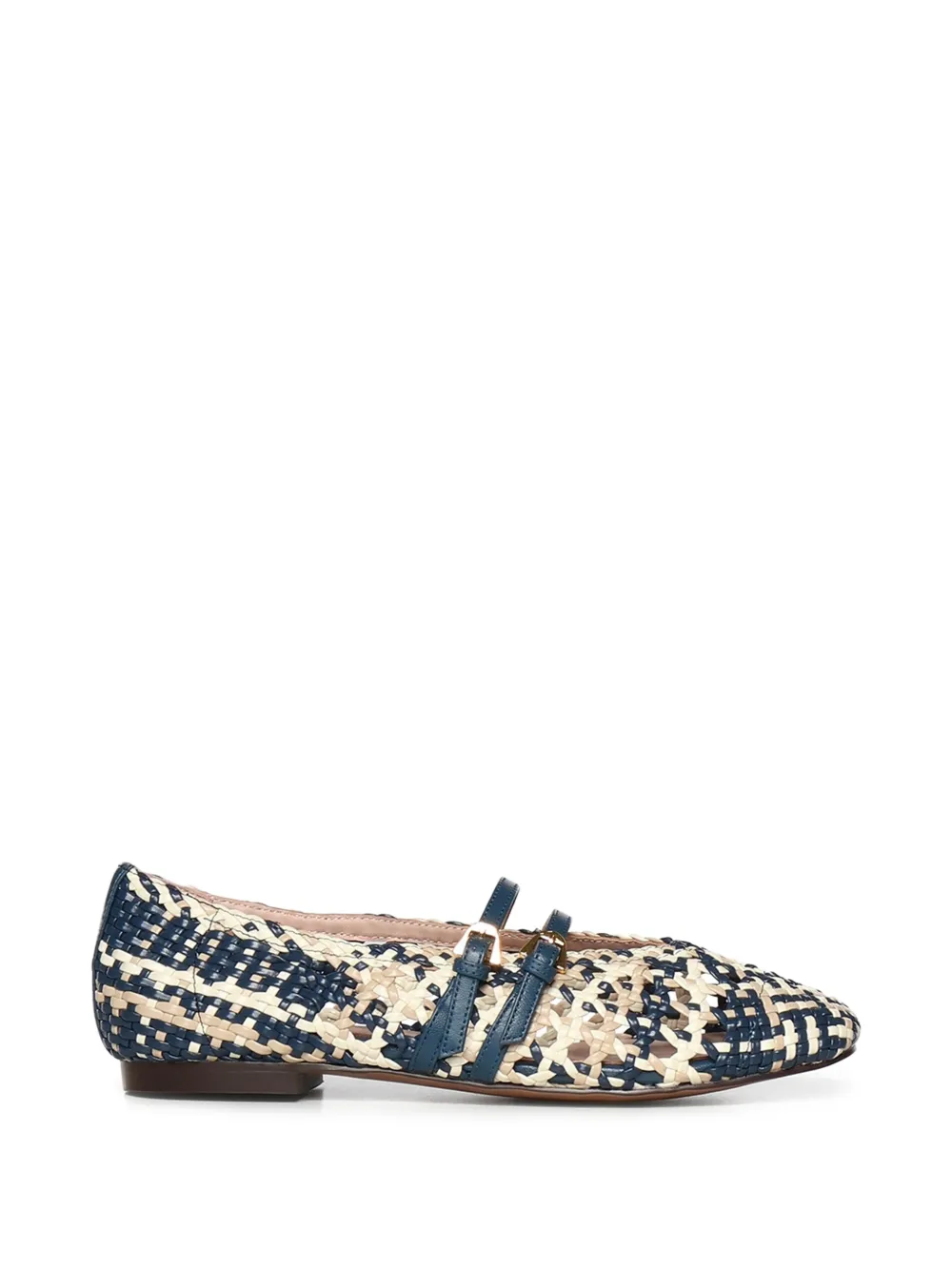 Coccinelle Risako woven-design strappy ballet flats - Blu