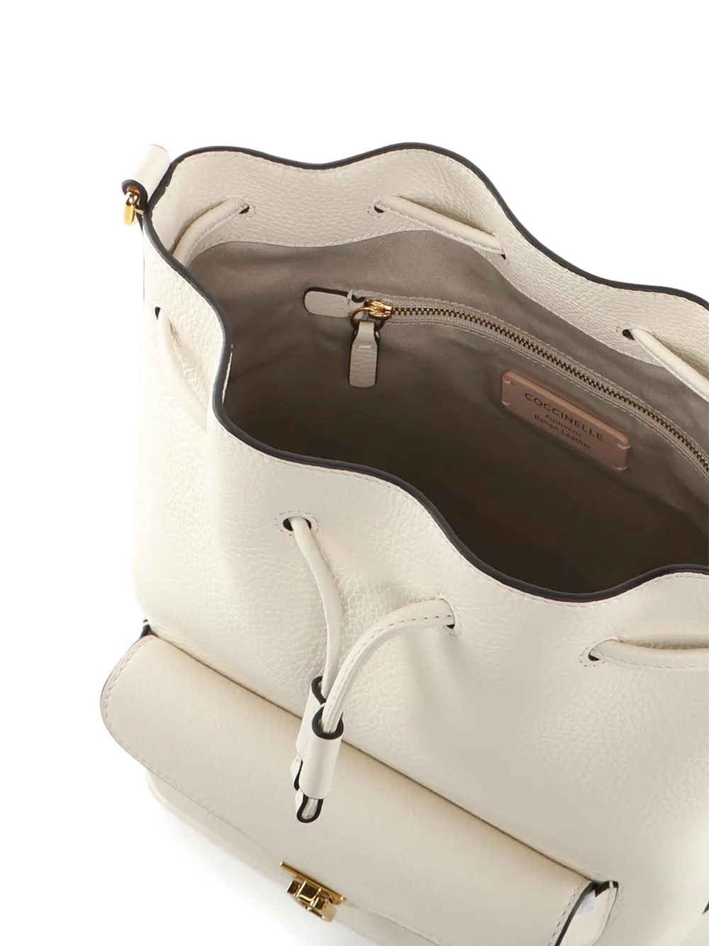 Coccinelle Pocket bucket-tas met trekkoord Wit