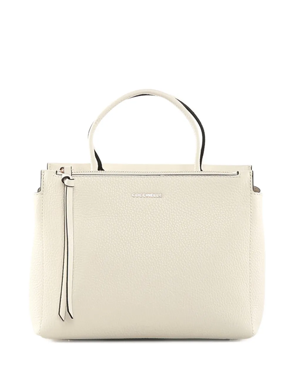 Coccinelle medium Arlettis gold-tone lock leather tote bag - Wit