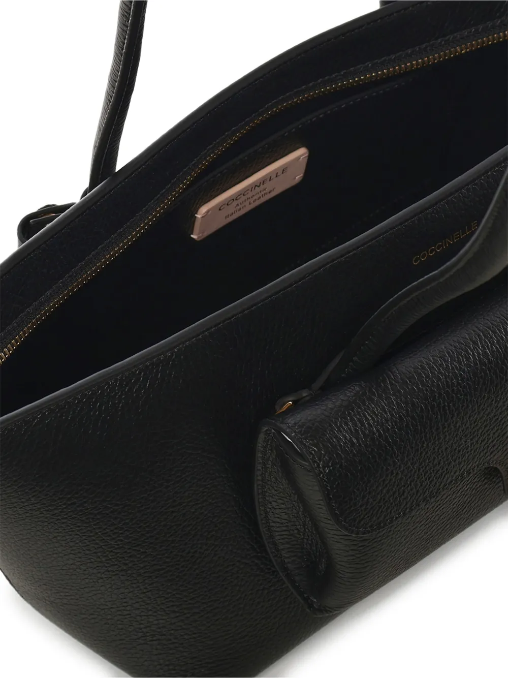 Coccinelle Leren shopper met omslag Zwart