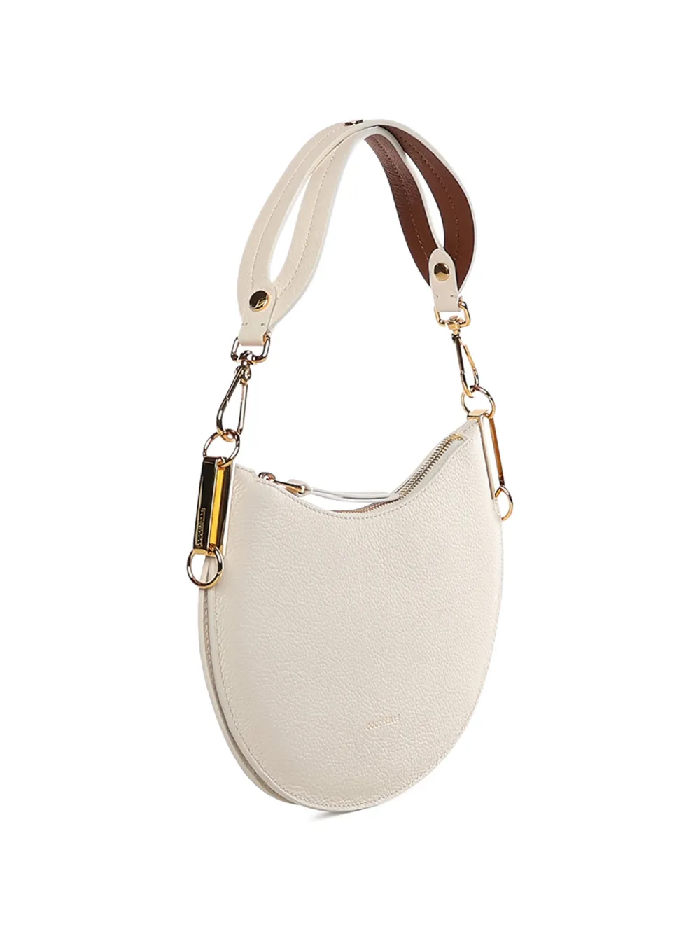 Coccinelle small zip leather shoulder bag - Beige