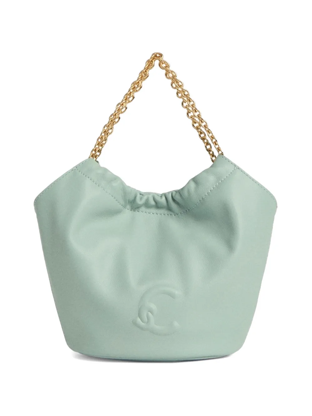 Coccinelle mini Smash embossed-logo chain-strap leather tote bag - Verde