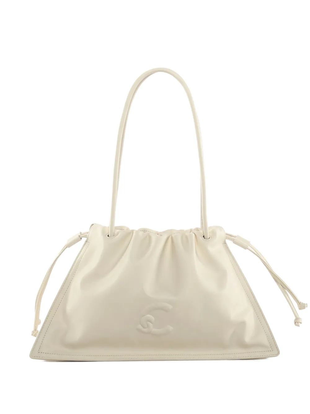 Coccinelle drawstring leather shoulder bag - Toni neutri