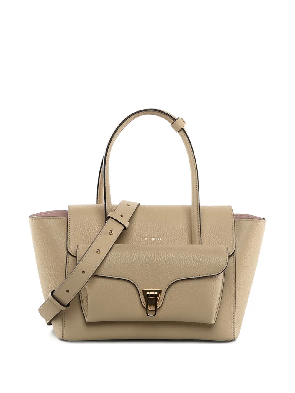 Coccinelle medium leather tote bag - Toni neutri