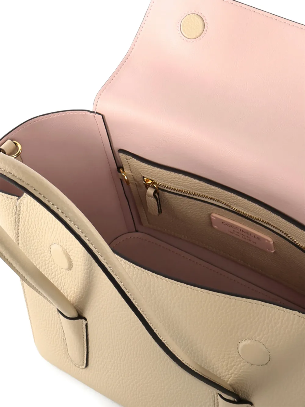 Coccinelle Medium leren shopper Beige