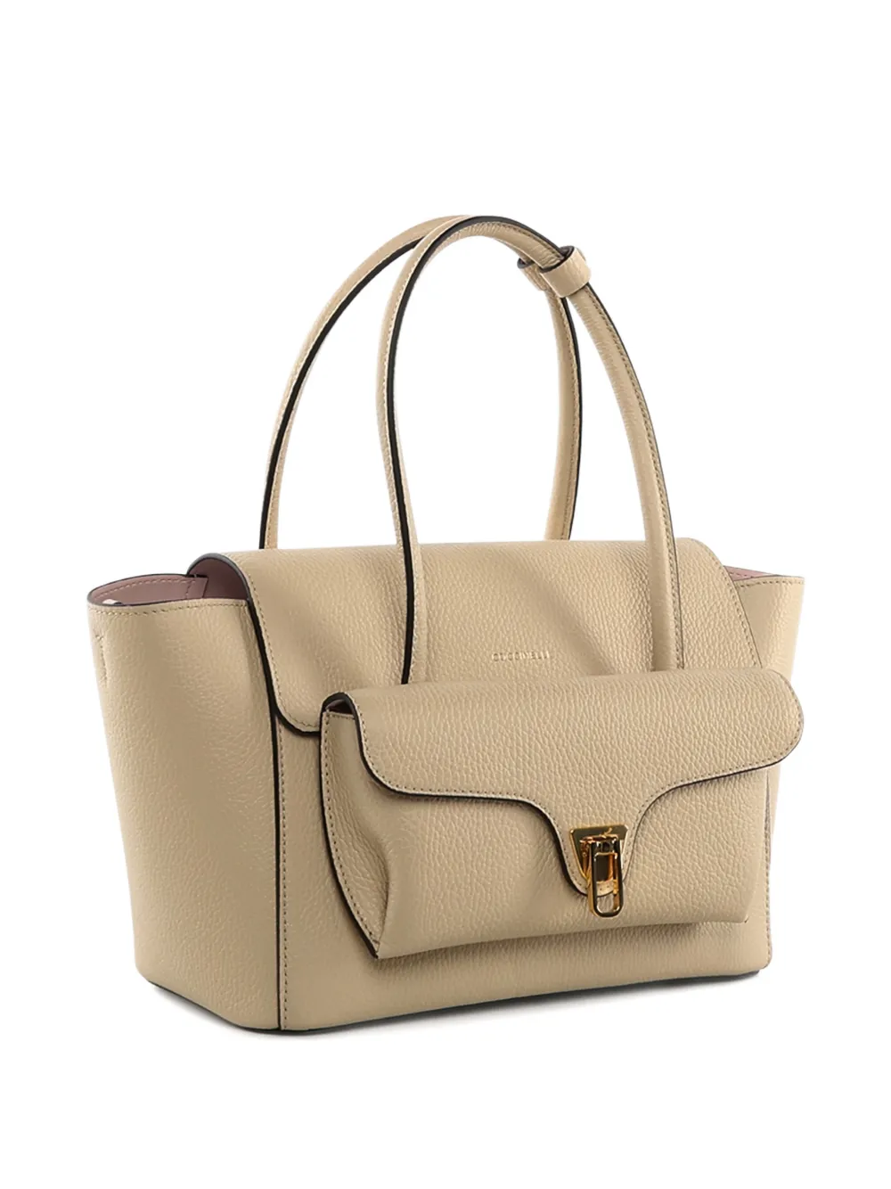 Coccinelle Medium leren shopper Beige