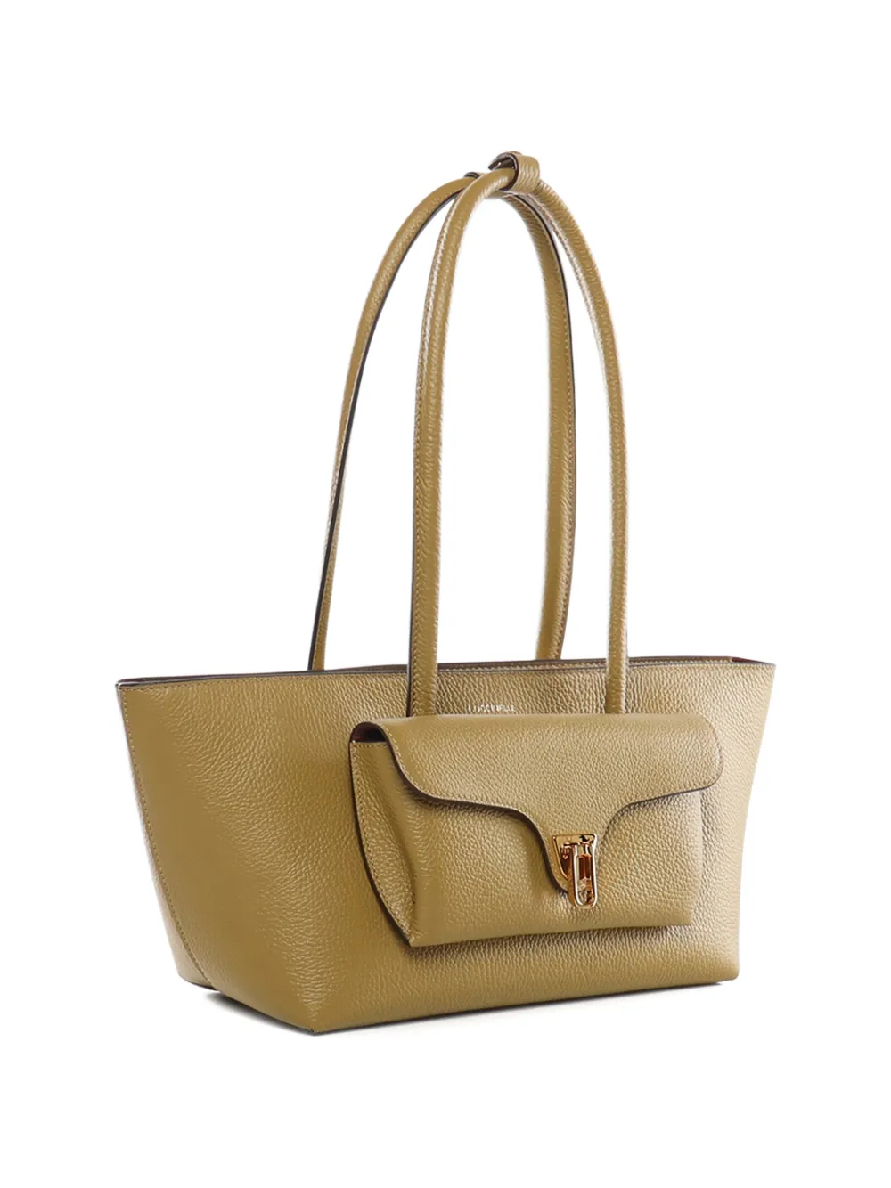 Coccinelle Shopper met draaislot en zak Beige