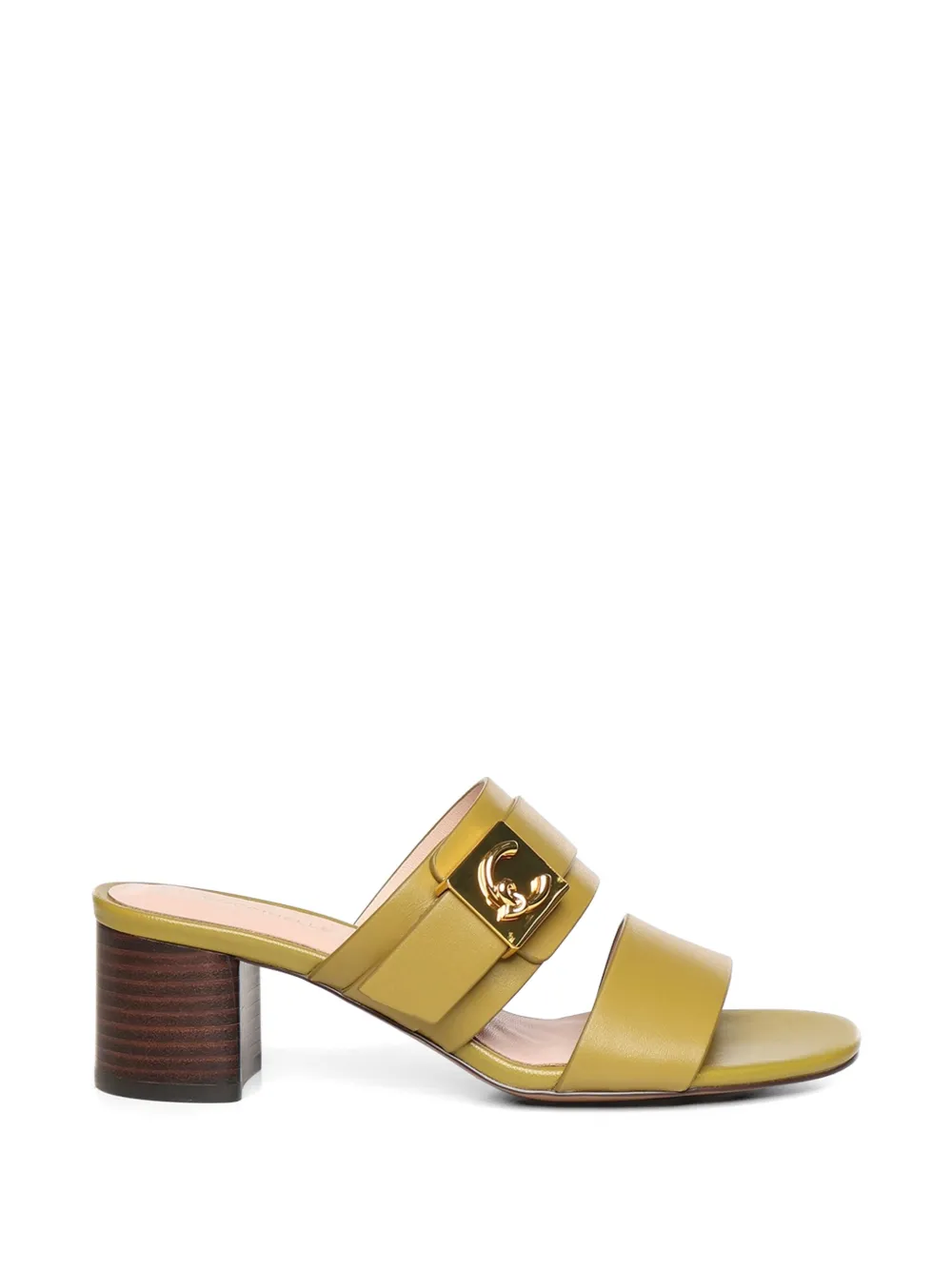 Coccinelle logo-plaque double-strap sandals - Verde