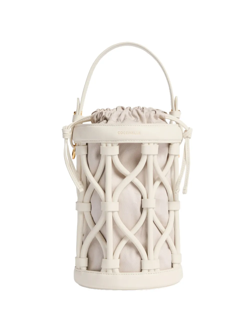 Coccinelle small Koi woven-design bucket bag - Toni neutri