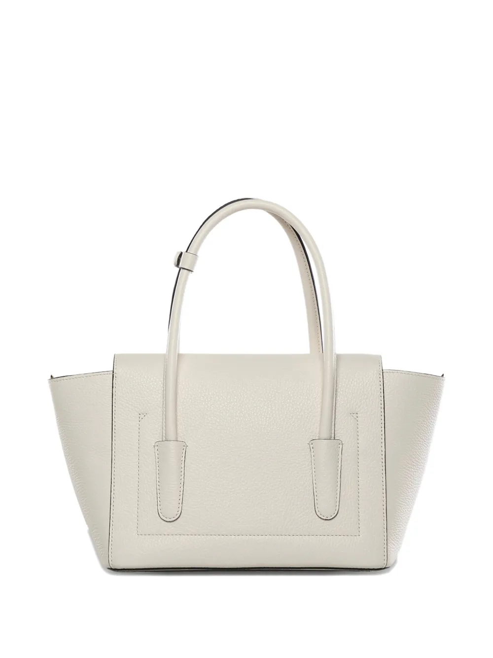 Coccinelle Double Beat flap-pocket leather tote bag - Beige