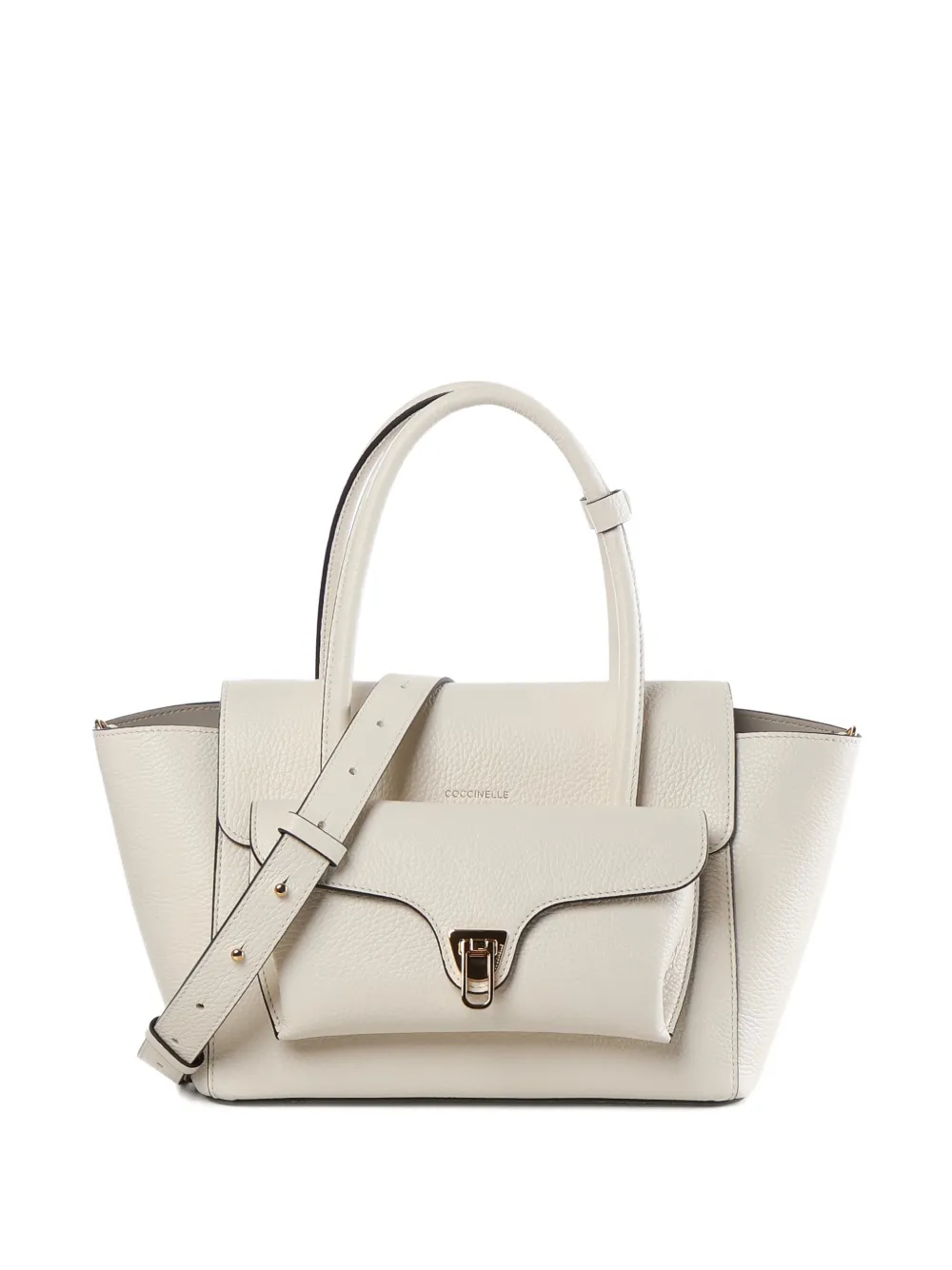 Coccinelle Double Beat flap-pocket leather tote bag - Toni neutri
