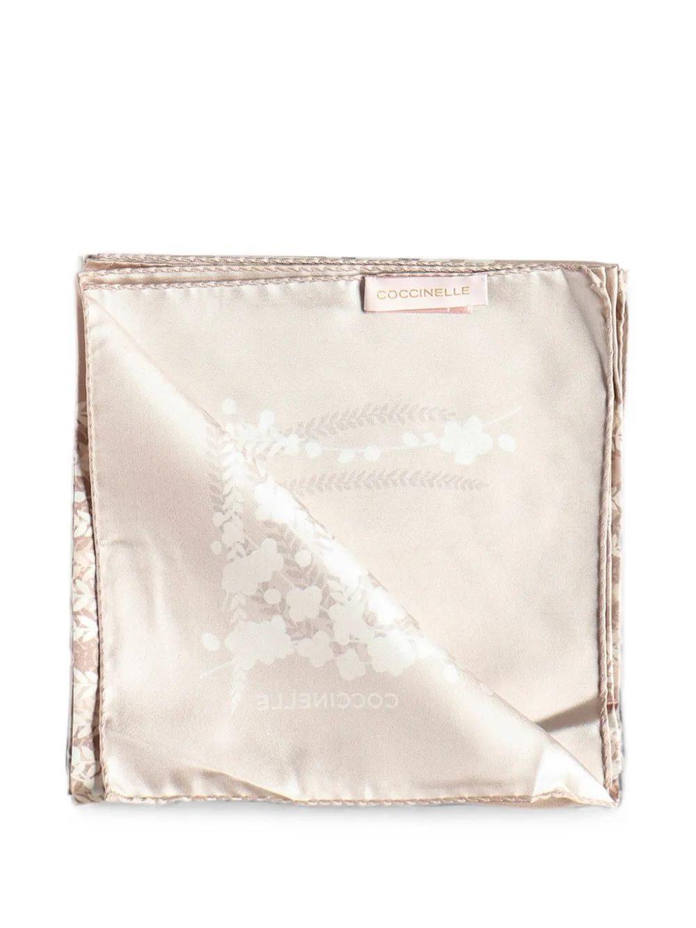 Coccinelle algae floral-print silk scarf - Toni neutri