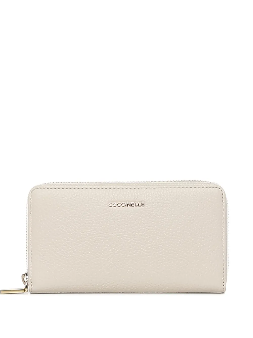 Coccinelle zip leather wallet - Bianco