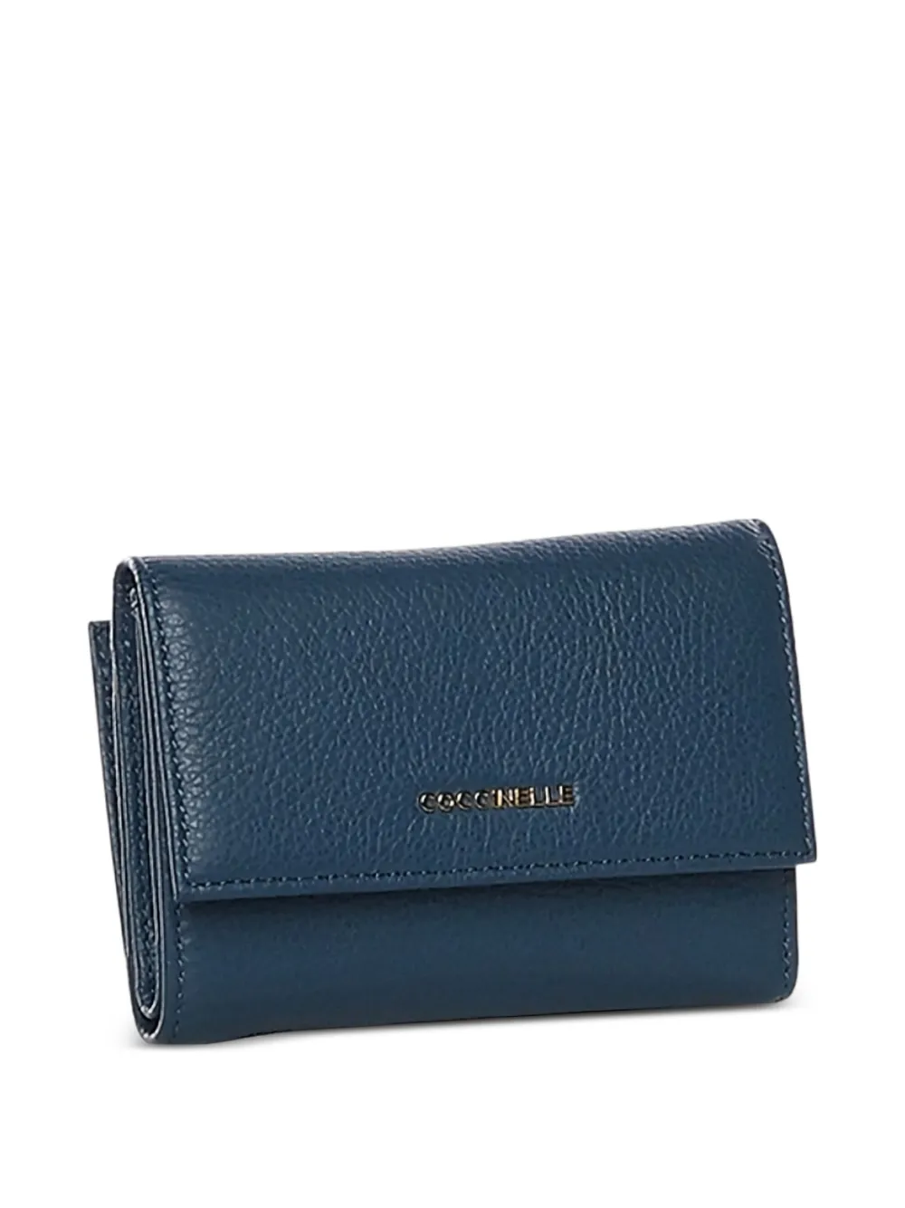 Coccinelle Leren portemonnee met logoplakkaat Blauw
