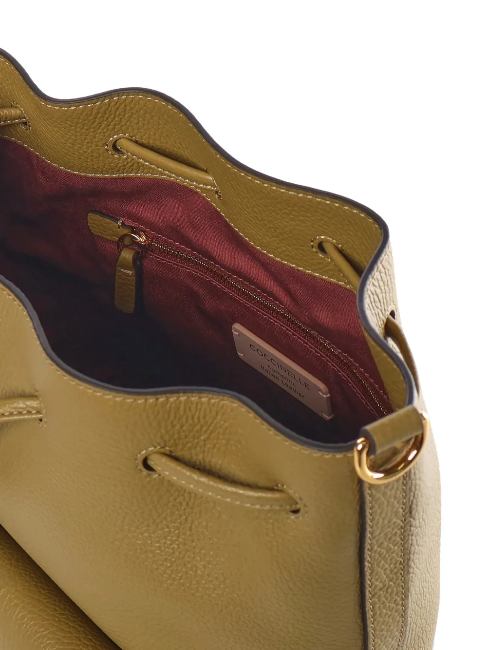 Coccinelle Beat Generation leren bucket-tas met trekkoord Groen