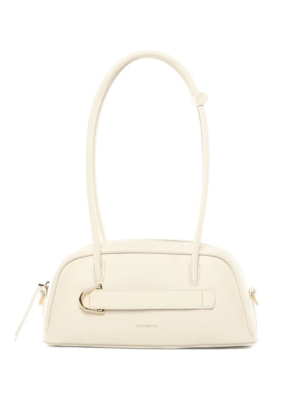 Coccinelle zip pebbled shoulder bag - Bianco